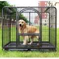 Caja de mascotas de acero pesado 2 puertas con ruedas